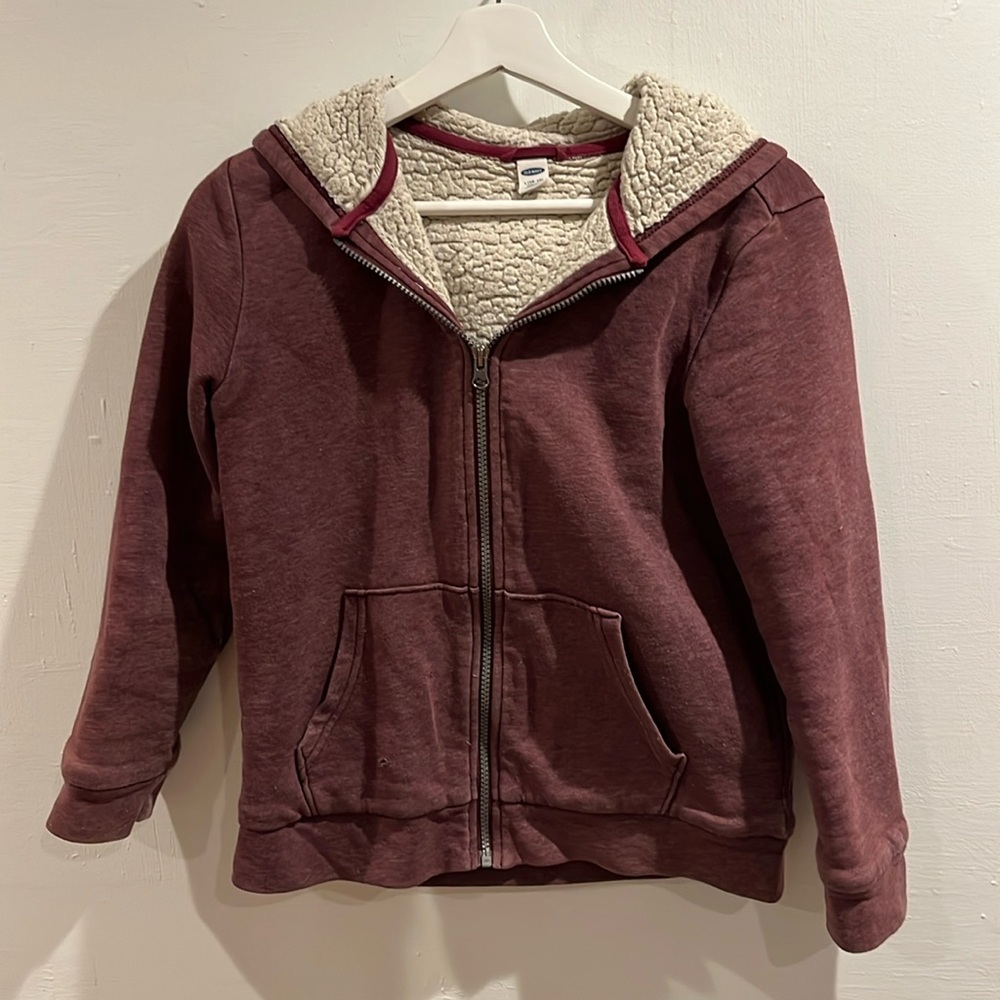 Old Navy faux shearling-lined hoodie - Boys L (10-12)